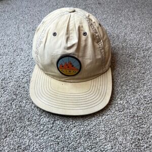 Giro Mens Tan Snapback Baseball Cap Mountains Logo Outdoor Adventure hat travel